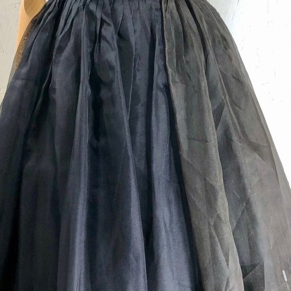 black organza lace fit flare / sheer illusion top - Picture 3 of 10